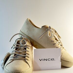 Vince Taupe Suede Slip-On Loafers